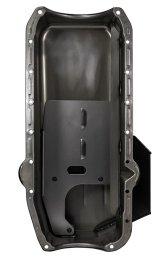 Moroso 80-85 Chevrolet SBC(w/Passenger Side Dipstick) Wet Sump 7qt 7.5in Steel Oil Pan - Black thumbnail 5