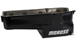 Moroso 80-85 Chevrolet SBC(w/Passenger Side Dipstick) Wet Sump 7qt 7.5in Steel Oil Pan - Black thumbnail 8