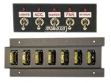 Moroso Toggle Switch Panel - Dash Mount - 2in x 5.5in - Five On/Off Switches thumbnail 2
