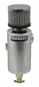 Moroso Breather Tank/Catch Can - 1/2in NPT Female Fitting - Roll Bar Mount - Aluminum thumbnail 1
