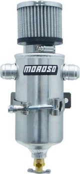 Moroso Breather Tank/Catch Can - Two -12An Male Fittings - Aluminum thumbnail 3