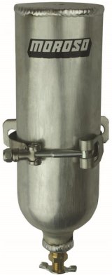 Moroso Coolant Neck Overflow Tank 3in Diameter x 9in Tall Aluminum thumbnail 1