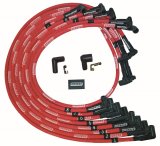 Moroso SBC Under Header Sleeved HEI 90 Degree Boots Ultra Spark Plug Wire Set - Red thumbnail 1