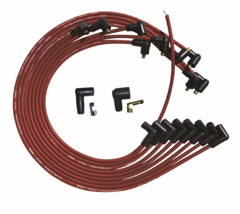 Moroso SBC Under Header 90 Plug Non-HEI Ultra Spark Plug Wire Set - Red
