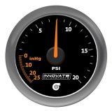 Innovate MTX Analog 20 PSI Vacuum/Boost Gauge Kit - Black Dial thumbnail 1