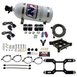 Nitrous Express 4150 Dual Stage Billet Crossbar Nitrous Kit (50-300 & 100-500HP) w/10lb Bottle thumbnail 4