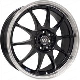 Enkei J10 17x7 4x100/114.3 42mm Offset 72.62mm Bore Dia Matte Black w/ Machined Lip Wheel thumbnail 2