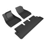 3D MAXpider 20-22 Tesla Model 3 Kagu 1st & 2nd Row Floormats - Black thumbnail 3