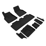 3D MAXpider 21-23 Tesla Model Y 7-Seat Elegant Floor Mat- Black 1St Row 2Nd Row 3Rd Row thumbnail 1