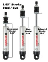 Ridetech HQ Series Shock Absorber Adjustable 3.85in Stroke Eye/Stud Mounting 7.55in x 11.4in thumbnail 3