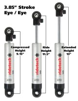 Ridetech HQ Series Shock Absorber Adjustable 3.85in Stroke Universal Eye/Eye Mounting 9.15in x 13in thumbnail 1
