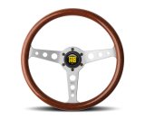 Momo Indy Steering Wheel 350 mm - Mahogany Wood/Brushed Spokes thumbnail 2