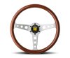 Momo Indy Steering Wheel 350 mm - Mahogany Wood/Brushed Spokes thumbnail 3