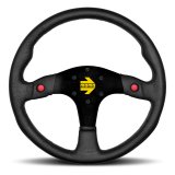 Momo MOD80 Steering Wheel 350 mm - Black Leather/Black Spokes thumbnail 1