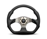 Momo Eagle Steering Wheel 350 mm - Black Leather/Anthracite Spokes thumbnail 1