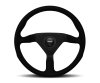 Momo Montecarlo Alcantara Steering Wheel 350 mm - Black/Red Stitch/Black Spokes thumbnail 2