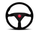 Momo Montecarlo Alcantara Steering Wheel 350 mm - Black/Red Stitch/Black Spokes thumbnail 3