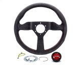 Momo Montecarlo Alcantara Steering Wheel 350 mm - Black/Red Stitch/Black Spokes thumbnail 4