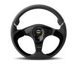Momo Nero Steering Wheel 350 mm - Black Leather/Suede/Black Spokes thumbnail 3