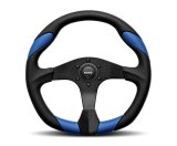 Momo Race Steering Wheel 350 mm - Black Leather/Anthracite Spokes (1st Version) thumbnail 1