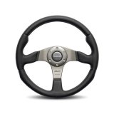 Momo Race Steering Wheel 350 mm - Black Leather/Anthracite Spokes (1st Version) thumbnail 3