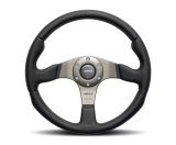 Momo Team Steering Wheel 300 mm - 4 Black Leather/Black Spokes thumbnail 1