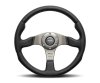 Momo Team Steering Wheel 300 mm - 4 Black Leather/Black Spokes thumbnail 2