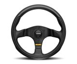 Momo Team Steering Wheel 300 mm - 4 Black Leather/Black Spokes thumbnail 3