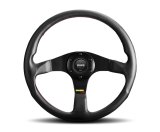 Momo Tuner Steering Wheel 350 mm - Black Leather/Red Stitch/Black Spokes thumbnail 2