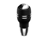 Momo Automatico Shift Knob - Black Leather, Chrome Insert thumbnail 1