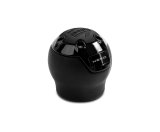 Momo Nero Shift Knob - Black Leather, Black Chrome Insert, with Reverse Lockout thumbnail 1