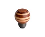 Momo Targa Heritage Shift Knob - Round Wood, Layered Mahogany and Beechwood, Leather Insert Top thumbnail 1