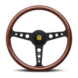 Momo Indy Steering Wheel 350 mm - Mahogany Wood/Brushed Black Spokes thumbnail 1
