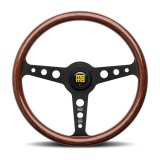 Momo Indy Steering Wheel 350 mm - Mahogany Wood/Brushed Black Spokes thumbnail 2