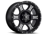 ICON Shield 20x9 5x150 16mm Offset 5.625in BS 110.1mm Bore Satin Black/Machined Wheel thumbnail 1