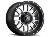 ICON Alpha 20x9 5x150 16mm Offset 5.625in BS 110.1mm Bore Satin Black/Milled Windows Wheel thumbnail 1