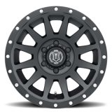 ICON Compression 17x8.5 6x5.5 0mm Offset 4.75in BS 106.1mm Bore Satin Black Wheel thumbnail 2