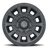 ICON Thrust 17x8.5 6x5.5 0mm Offset 4.75in BS Satin Black Wheel thumbnail 2