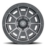 ICON Victory 17x8.5 6x5.5 0mm Offset 4.75in BS Smoked Satin Black Tint Wheel thumbnail 2