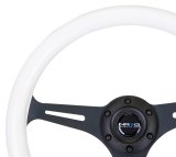 NRG Classic Wood Grain Steering Wheel (350mm) Glow-N-The-Dark Green Grip w/Black 3-Spoke Center thumbnail 7