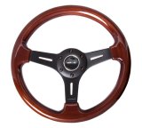 NRG Classic Wood Grain Steering Wheel (330mm) Wood Grain w/Matte Black 3-Spoke Center thumbnail 2