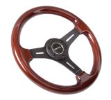 NRG Classic Wood Grain Steering Wheel (330mm) Wood Grain w/Matte Black 3-Spoke Center thumbnail 5