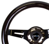 NRG Classic Wood Grain Steering Wheel (310mm) Black w/Black Chrome 3-Spoke Center thumbnail 5