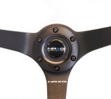 NRG Reinforced Steering Wheel (350mm / 3in. Deep) Blk Suede w/Blk BBall Stitch (Odi Bakchis Edition) thumbnail 6