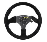 NRG Reinforced Steering Wheel (350mm / 2.5in. Deep) Blk Suede Comfort Grip w/5mm Matte Blk Spokes thumbnail 5