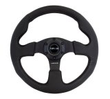 NRG Reinforced Steering Wheel (320mm) Black Leather w/Black Stitching thumbnail 3