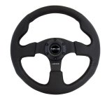 NRG Reinforced Steering Wheel (320mm) Black Leather w/Black Stitching thumbnail 7