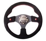 NRG Reinforced Steering Wheel (320mm) Blk Suede w/Dual Buttons thumbnail 4