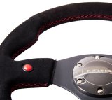 NRG Reinforced Steering Wheel (320mm) Blk Suede w/Dual Buttons thumbnail 7
