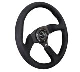 NRG Reinforced Steering Wheel (350mm / 2.5in. Deep)Blk Alcantara Comfort Grip w/4mm Matte Blk Spokes thumbnail 4